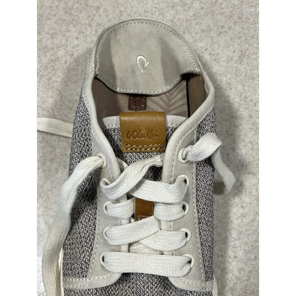 OluKai Women's Pehuea Li Shoe Size 7 Lace Up Sneaker Convertible Gray Tapa Mesh - Picture 9 of 11